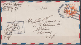 Militaria U.S.A .  Lettre De NEW YORK  D'un Colonel  1943 Avec ENTIER 6c Pour ST LOUIS Et Cachet " EXAMINER " - 1941-60