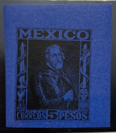 Vtaeb.m.P) 1930 MEXICO, KOSSEL PROOF, HERNANDO CORTES GOVERNOR BLUE PAPER, MEXICO CORREOS, XF - Mexico