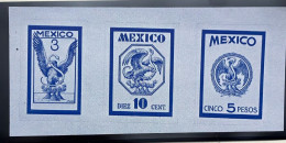 Baja.P) 1917 MEXICO, CARD BOARD KOSSEL PROOF EAGLE WITH SNAKE BLUE PAPER, PRINTED IN AUSTRIA, XF - Mexico