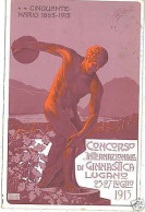 SPO012 - CARTOLINA D'Epoca ILLUSTRATA - CONCORSO GINNASTICA:  LUGANO - 1913 Gymnastics SWITZERLAND - Gimnasia