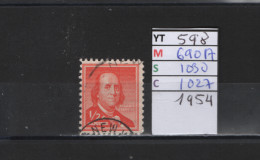 PRIX FIXE Obl  598 YT 690A MIC 1030 SCO 1027 GIB Benjamin Franklin 1954 Etats Unis  58A/06 - Used Stamps