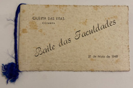 C10A) Menu Ceia BAILE DAS FACULDADES Universidade De Coimbra 21.5.1949 QUEIMA DAS FITAS 9,5x16cm - Menus