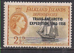 Falkland Islands 1956 QE2 2 1/2d Dependencies OVPT MLH SG G42 ( M1397 ) - Falkland