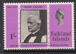 Falkland Islands 1969 QE2 1/- Bishop Stirling MNH SG 252 ( G181 ) - Falkland