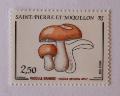 SPM 1988 Champignons Russule Orangée Russula Paludosa Britz  Neuf - Unused Stamps