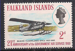 Falkland Islands 1969 QE2 2d Planes MLH SG 246  ( C892 ) - Falkland