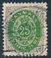 Denmark Danemark Danmark 1898: 25ø Grey/green Bicolour,VF Used, AFA 29B (DCDK00622) - Used Stamps