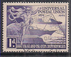 Falkland Islands Dependencies 1949 KGV1 1d UPU SG G21 Used ( G61 ) - Falkland