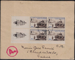 LEGION DES VOLONTAIRES FRANCAIS - L.V.F. - LETTRE AYANT CIRCULEE - BLOC DE 4 DU N°8 - AVEC CORRESPONDANCE DE RUSSIE LE - Oorlogszegels