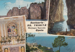 CARTOLINA  GAETA,LATINA,LAZIO-SANTUARIO SS. TRINITA MONTAGNA SPACCATA-LUNGOMARE,VACANZA,SPIAGGIA,NON VIAGGIATA - Latina