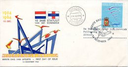 ANTILLES NEERLANDAISES. N°337 De 1964 Sur Enveloppe 1er Jour (FDC). Dominion/Armoiries. - Omslagen