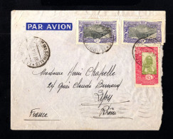 689-COTE FRANÇAISE Des SOMALIS-AIRMAIL COVER DJIBOUTI To LYON (france).1938.WWII.FRENCH COLONIES - Cartas & Documentos