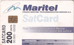 GREECE - Maritel Satellite Card 200 Units, Tirage 30000, 03/02, Used - Grèce