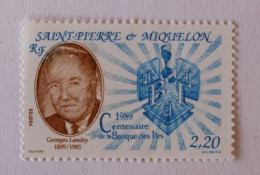 SPM 1989 Centenaire Banque Des Iles  G,Landry Emblème Banque Neuf - Neufs