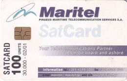 GREECE - Maritel Satellite Card 100 Units, Tirage 30000, 02/01, Used - Greece