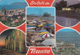 CARTOLINA  B13 TERRACINA,LATINA,LAZIO-SALUTI DA TERRACINA-STORIA,MEMORIA,CULTURA,RELIGIONE,BELLA ITALIA,VIAGGIATA 1983 - Latina