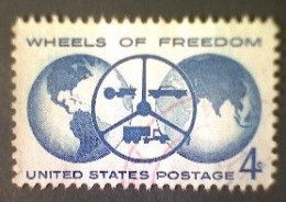 United States, Scott #1162, Used(o), 1971, Wheels Of Freedom, 4¢, Dark Blue - Used Stamps