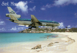 CPM - R - ANTILLES NEERLANDAISES - WEST INDIES - SAINT MARTIN - ST MAARTEN - ATTERRISSAGE DU VOL KLM A JULIANA AIRPORT - Saint-Martin