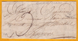 1829 - Double Cursive 47 Pouancé CRAON Sur Enveloppe Pliée Collée Vers Angers, Maine & Loire - Cachet à Date D'arrivée - 1801-1848: Precursori XIX