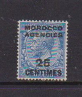 MOROCCO  AGENCIES    1925    25c  On  2 1/2d  Blue    MNH - Postämter In Marokko/Tanger (...-1958)