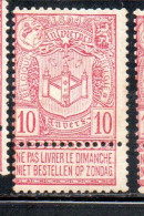 BELGIQUE BELGIE BELGIO BELGIUM 1894 COAT OF ARMS ANTWERP EXHIBITION ISSUE 10c MH - 1894-1896 Esposizioni