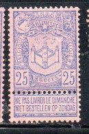 BELGIQUE BELGIE BELGIO BELGIUM 1894 COAT OF ARMS ANTWERP EXHIBITION ISSUE 25c MH - 1894-1896 Exhibitions