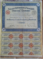 Action 100 Francs - 1930 - Société Immobilière Et Financière Pour L'industrie Automobile - Auto's