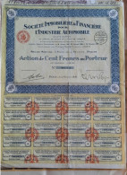 Action 100 Francs - 1930 - Société Immobilière Et Financière Pour L'industrie Automobile - Auto's