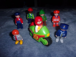 Lot De Personnages Playmobil 123 - Moto - Police - Policier - Playmobil