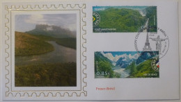 FRANCE / BRESIL - Foret Amazonienne - Mer De Glace - Enveloppe Premier Jour 2 Timbres - Joint Issues