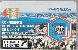 CARTE-PUCE-INTERNE-C41-So Ob-5/89-UIT NICE-1989-V° N° 5 Imp 11591 -Utilisé-TBE - Internes