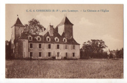 CORBERES Près De LEMBEYE - 64 - Béarn - Le Château Et L'Eglise - Achat Immédiat - Lembeye