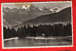 ZXN-21  Montana Plage Lac De La Moubraz Et Le Weisshorn. Perrochet Phototypie 10619 Visa ACF 1939  Circ. 1944 - Crans-Montana