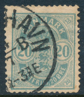 Denmark Danemark Danmark 1882: 20ø Blue Arms Small Numbers, F Used, AFA 33 (DCDK00629) - Oblitérés