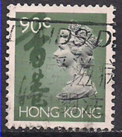 Hong Kong 1992-96 QE2 90c Green Used SG 707 ( J685 ) - Usados