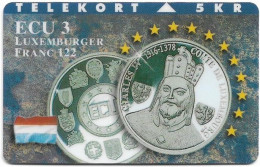 Denmark - TS - Ecu - Luxemburg - TDTP039B - 02.1995, 2.200ex, Used - Danemark