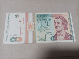 Billete De Rumania De 1000 Lei, Año 1993, Serie A0004 - Rumania