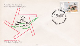 25th Anniversary Of Turkish Cypriot Resistance - 1989 - Lettres & Documents