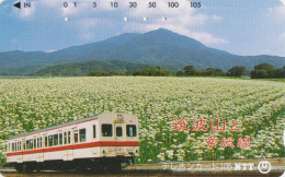 Télécarte JAPON / NTT 251-057 B ** 1 NOTCH ** - TRAIN Montagne Prairie - JAPAN Phonecard - Trenes