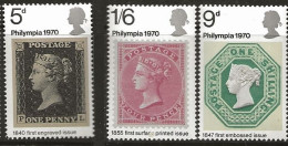 Great Britain 1970  International Stamp Exhibition PHILYMPIA, London, M  555-557 MNH(**) - Unused Stamps