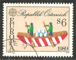 EU89-14a EUROPA-CEPT 1989 Austria Boat Bateau Jeux Enfants Children Games Kinderspiele - 1989