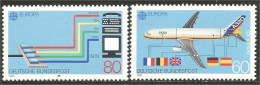 EU88-6 EUROPA-CEPT 1988 Germany Avion Airplane Ordinateur Computer Drapeaux Flags MNH ** Neuf SC - Informatique