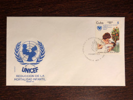 CUBA FDC COVER 1984 YEAR BREASTFEEDING UNICEF HEALTH MEDICINE STAMP - Cartas & Documentos