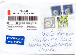 74990 - Estland - 2009 - 2@11Kr/€0,70 MiF A R-LpBf TALLINN -> TOYOHIRA (Japan), M "Nachtraeglich Entwertet"-Stpl - Estland