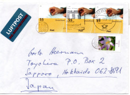 74992 - Bund - 2009 - 3@55c Post MiF A LpBf BRIEFZENTRUM 40 - ... -> TOYOHIRA (Japan), M "Nachtraeglich Entwertet"-Stpl - Covers & Documents