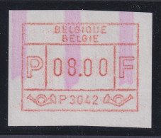 Belgien FRAMA-ATM P3042 Huy Mit ENDSTREIFEN-Anfang ** Wert 08,00  Bfr. - Autres & Non Classés