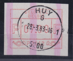 Belgien FRAMA-ATM P3042 Huy Mit ENDSTREIFEN Mit ET-Voll-O, Wert 07,00 Bfr. - Other & Unclassified