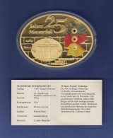 Ovale Gigant-Medaille 100g 25 Jahre Mauerfall Vergoldet, Mit Kristallen Veredelt - Andere & Zonder Classificatie