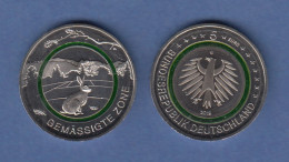 5-Euro Münze Klimazonen Der Erde GEMÄSSIGTE ZONE 2019 Hase G Karlsruhe  - Commemorative