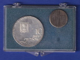 Israel 1971 Let My People Go - Silbermünze 10 Lirot Mit Anstecknadel - Sonstige – Asien